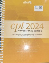 CPT 2024 Professional Edition AMA American Medical Association 9781640162846