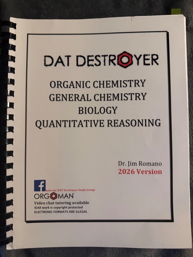 2026 DAT Destroyer – DAT Study Guide by Dr. Jim Romano | Biology, Chem, Math