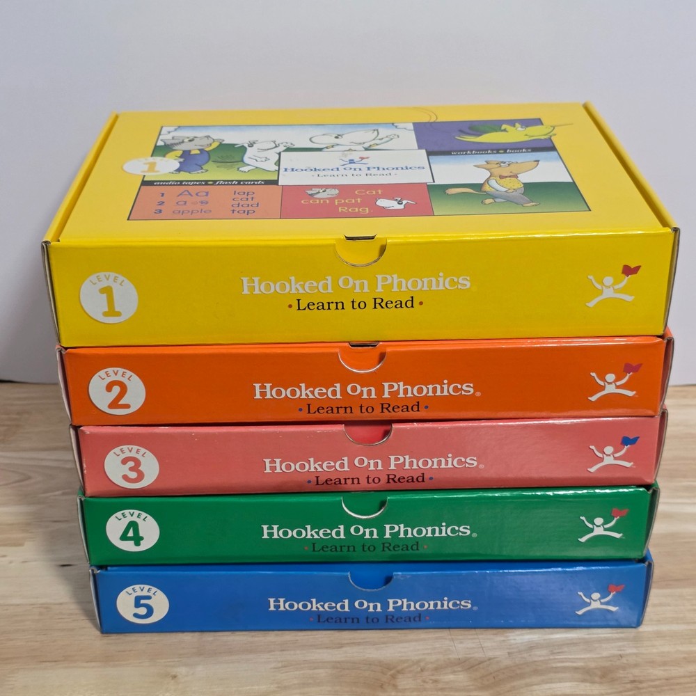 Hooked On Phonics Learn To Read Levels 1-5 Complete Set Books Cassettes Games