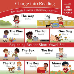 Charge into Reading Decodable Books (Stage Pre-1): 10 CVC Beginning Reader Short