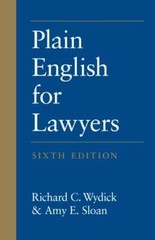 Plain English for Lawyers – Paperback By Richard C. Wydick – VERY GOOD