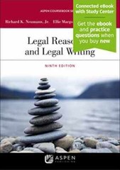 Legal Reasoning and Legal Writing – Paperback, by Neumann Jr. Richard – Good