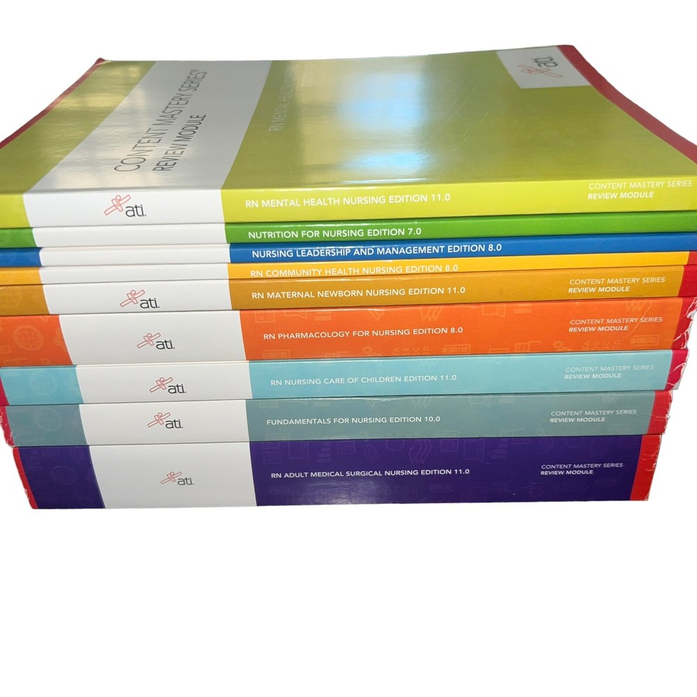 ATI Content Mastery Series Review Modules 2019 Set 9 Books Study Test RN Nursing