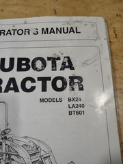 Kubota BX24 LA240 BT601 Operator’s Manual: 101 Pages 1HNAAACAP0150