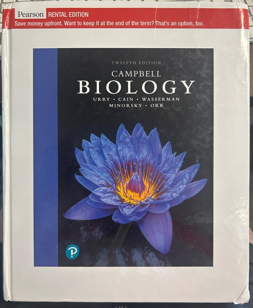 Campbell Biology Twelfth 12th Edition Pearson Hardcover Rental Edition