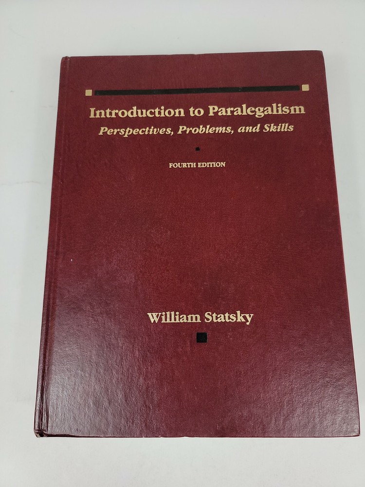 Introduction to Paralegalism By William Statsky 4th Fourth Edition Text Book