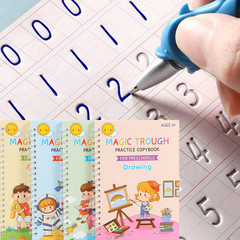 Magic Grooved Writing Practice for Kids Ages 3-5,Reusable Grooved Writing Books,