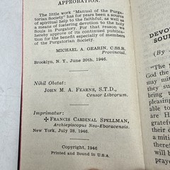 1946 Purgatorian Manual Society Catholic Prayer Book Devotional EXCELLENT COND.
