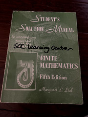 VERY GOOD: Student Solution Manual for Finite Mathematics 5th Ed. – Lial, Miller