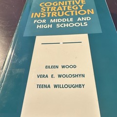 Cognitive Strategy Instruction Wood Woloshyn Willoughby Brookline Paperback 1995