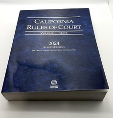 CALIFORNIA Rules Of Court (Volumes I & II) 2024 Revised Edition Free Shipping