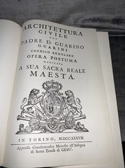 VoI & II Architettura Civile Del Padre D Guarino Guarini Cherico Regolare 1737 F