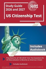 2026 2027 US Citizenship Test Study Guide Prep Book for 128 USCIS Civic Question