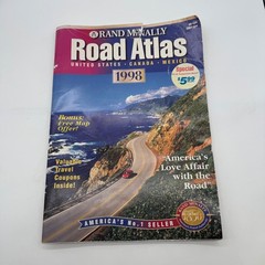 Rand McNally Road Atlas 1998 United States. Travel Map- folded corners
