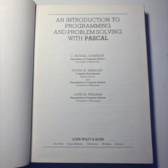 An Introduction To Programming And Problem Solving With Pascal HD 1978 Book