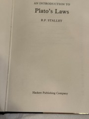 AN INTRODUCTION TO PLATO’S LAWS R.F. Stalley HC VG Dust Jacket Plato philosophy