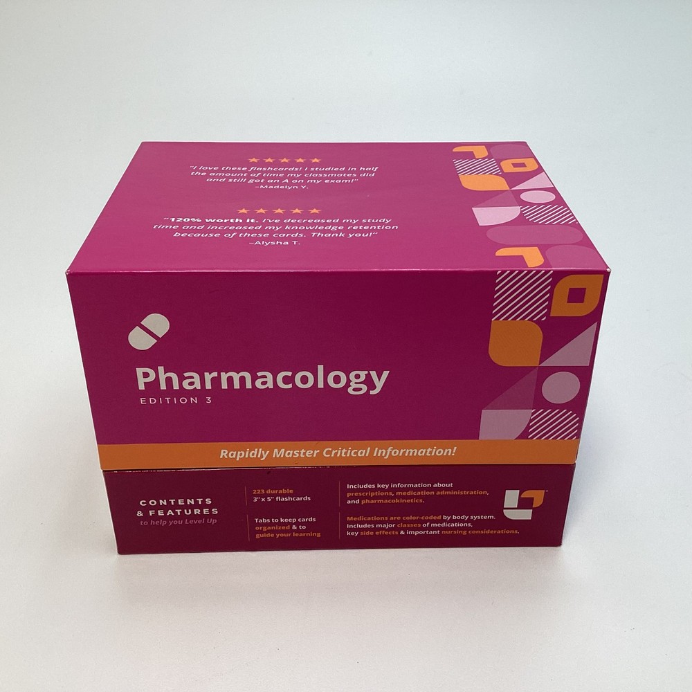 Level Up RN Pharmacology Edition 3 Nursing Flashcards 229 Double-Sided Cards