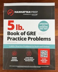 5 LB BOOK OF GRE PRACTICE PROBLEMS – Kaplan, 5th Edition, Paperback