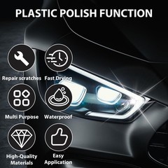Plastic Polish Kit, Plastic Scratch Remover 14.1oz and Cleaner 3.52oz, Plastic C