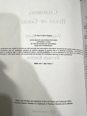 CALIFORNIA Rules Of Court (Volumes I & II) 2024 Revised Edition Free Shipping