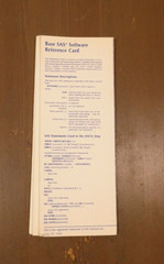Base SAS Institute Software Reference Card Statements Functions Command 1985