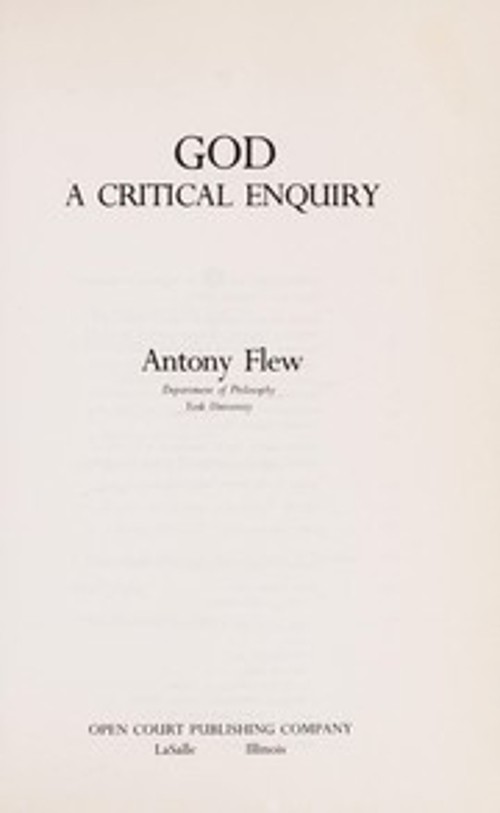 God : A Critical Enquiry Paperback Antony G. Flew