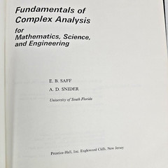 Fundamentals Of Complex Analysis Saff Snider Textbook Black HC Prentice 1976