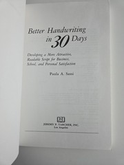 Better Handwriting in Thirty Days by Paula A. Sassi (1989, Trade Paperback)
