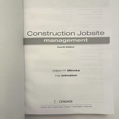Construction Jobsite Management 4th Edition by William Mincks & Hal Johnston
