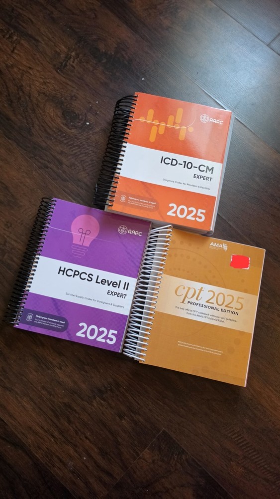 AAPC AMA 2025 Spiral Bound Coding Books: ICD-10-CM HCPCS Level II CPT