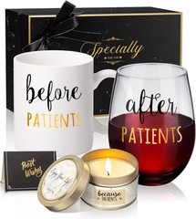 Before & After Patients 11oz Coffee Mug & 18oz Stemless Wine Glass Set – Nurs…