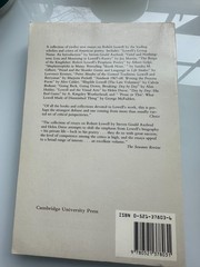 Robert Lowell: Essays on the Poetry Edited by Steven Gould et al Cambridge 1988