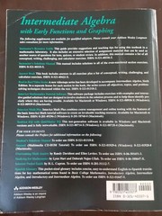 Intermediate Algebra: Early Functions and Graphing Instructor’s Manual, , Good B
