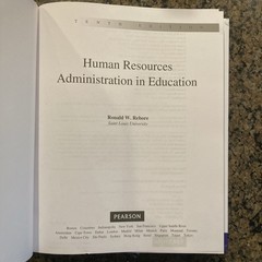 Human Resources Administration in Education by Ronald Rebore (2014, Hardcover)