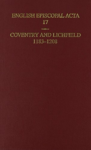 English Episcopal Acta 17: Coventry and Lichfield… by Franklin, M. J. Hardback
