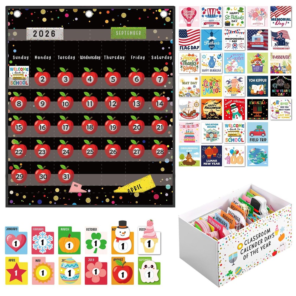 AmazingSpark 439 Pcs Classroom Calendar Number Days of The Year 8.5″W x 1.4″H