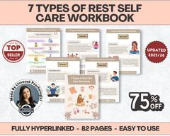 7 Types of Rest Self Care Workbook, 82+ Pages, 10+ Topics