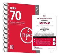 NFPA 70, National Electrical Code (NEC) 2026 Edition with Index Tab SPIRAL
