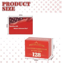 Citizenship Flash Cards 2026, Full Set of 128 USCIS Civics Questions & Answer…