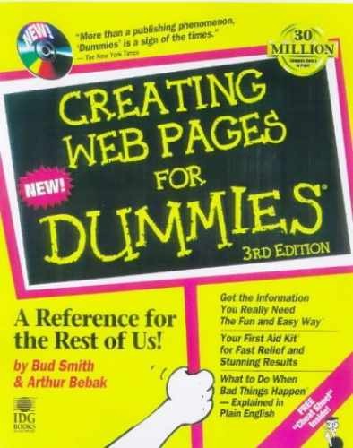 Creating Web Pages for Dummies – Paperback, by Bud E. Smith; Arthur – Acceptable