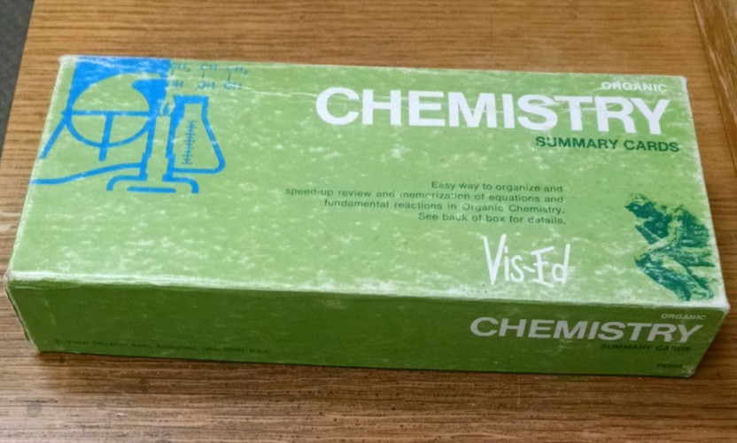 Vis-Ed Organic Chemistry Summary Flash Cards Vintage Green Box