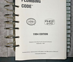 1994 Uniform Plumbing Code UPC IAPMO Binder Technical Manual with Tabs Reference