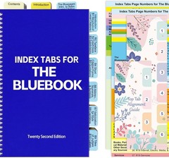 Index Tabs for the Bluebook 22Nd Edition, Complete Book Tabs Set with Blanks, Bo