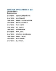 2016-2025 Polaris Ranger 570 Service Manual: w/ Protective Covers