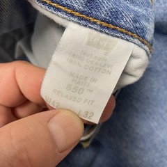 Vintage Levis 550 Jeans Mens 42×32 Light Blue Wash Relaxed Fit Tapered Denim