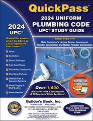 Uniform Plumbing Code 2024 QuickPass Study Tool Book with Online Interactive Sof