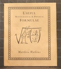 Wooden Bks.: Useful Mathematical and Physical Formulae: by Matthew Watkins 1484
