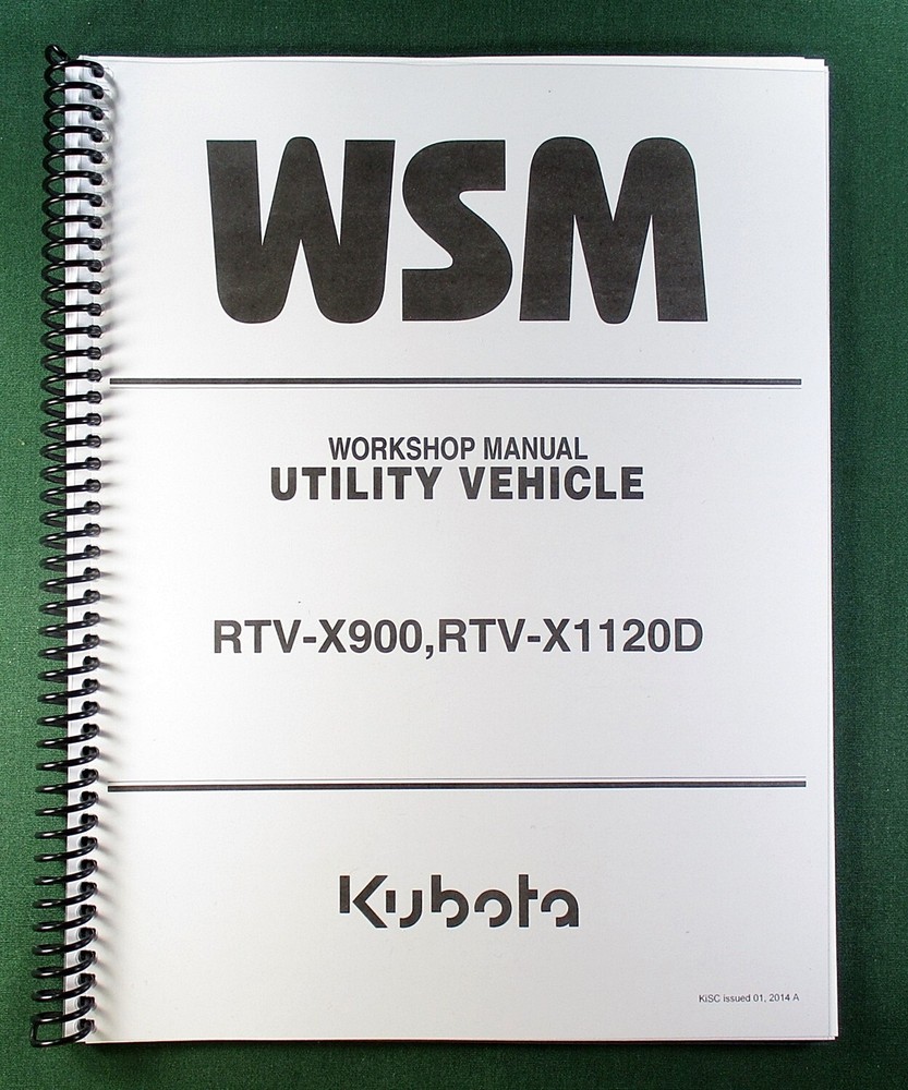 Kubota RTV-X1120D Workshop Manual: Full Color 480 Pages & Protective Covers!