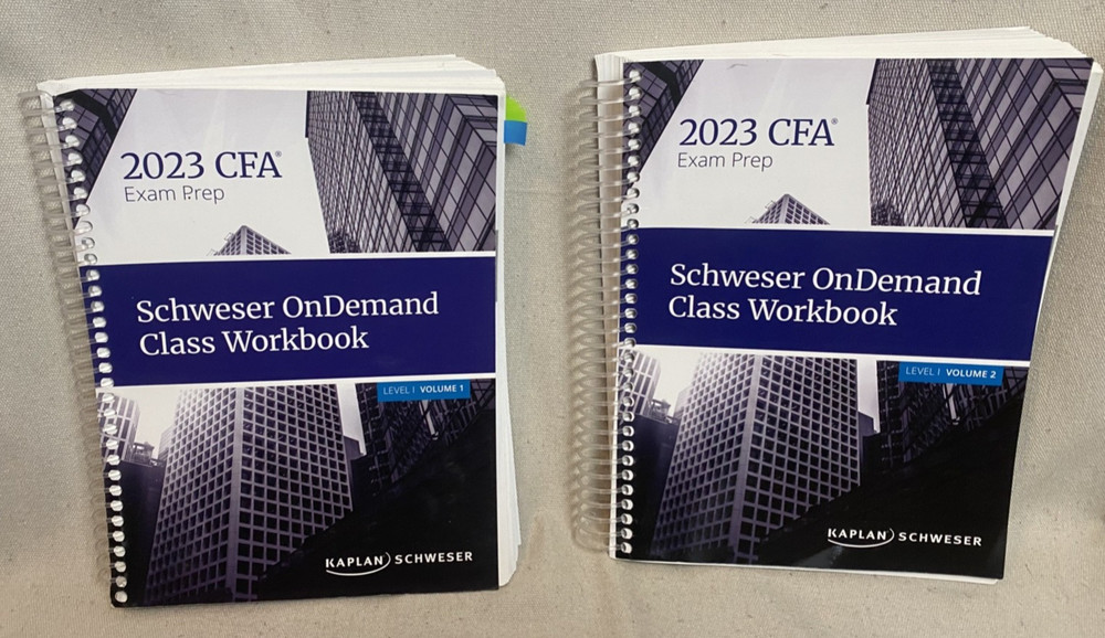 CFA 2023 Exam Prep Kaplan Schweser onDemand Class Workbook Level I, Volume I+II
