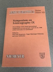 RARE OOP BOOK Symposium on Lexicography IX: Proceedings of the Ninth Symposium